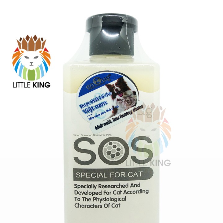 Sữa tắm SOS dành riêng cho mèo dung tích 530ml Chai màu trắng Little King pet shop