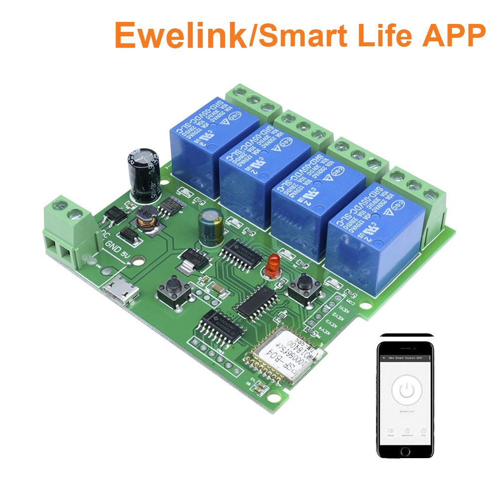 Rơ Le Công Tắc Điều Khiển Từ Xa 10a Dc 5v 4ch 4 Kênh Cho Android Ios 4 Way Module