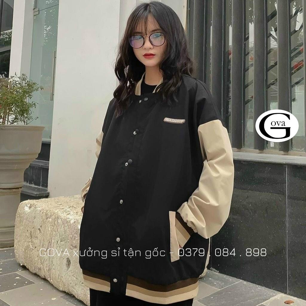 Áo khoác dù Bomber WASNOTP form rộng dù 2 lớp GAKD9 Áo khoác nam nữ phong cách Hàn Quốc GOVA