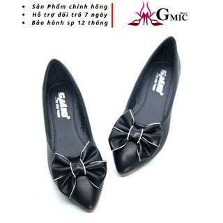 Giày búp bê nữ mũi nhọn cao cấp nơ viền  xinh đế bệt êm chân big size  GMIC NBB003