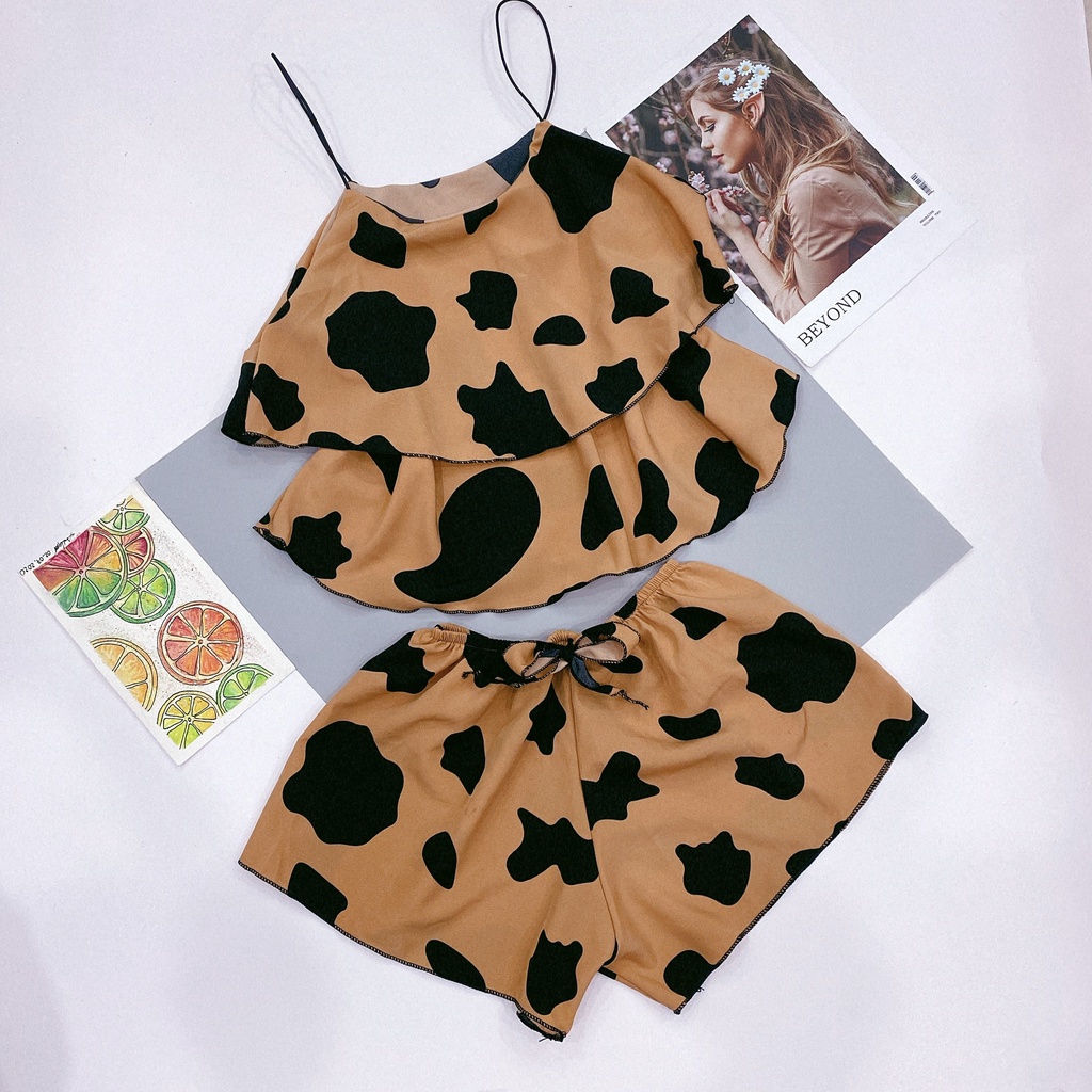 Đồ ngủ, đồ mặc nhà bò sữa hai dây vải đẹp mềm mại