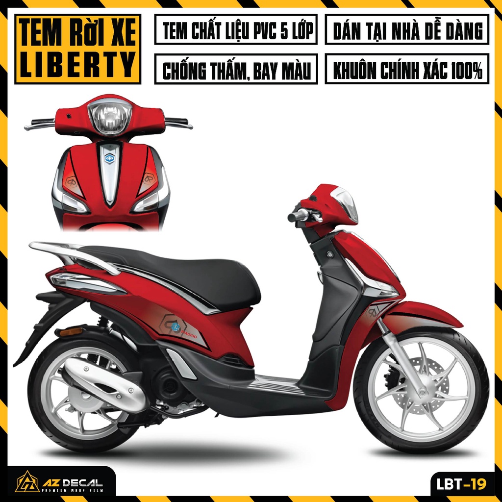 Tem Liberty Phong Cách Cá Tính | LBT-19 | Decal Dán Xe Máy Liberty 125 Cao Cấp Chống Nước Bền Màu Dễ Dán Tại Nhà