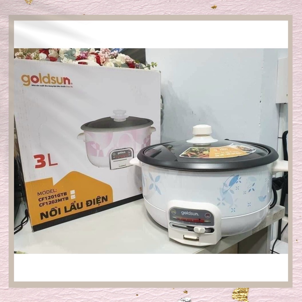 [Sale]Nồi Lẩu Điện Đa Năng Goldsun MC-GBB 100 3 Lít- Hàng Sẵn Tại Kho