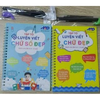 Combo tập tô luyện viết chữ đẹp + số đẹp cho bé từ 4-6 tuổi