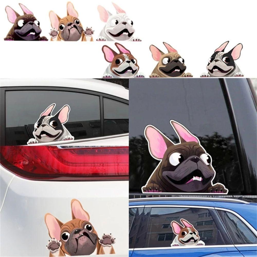 Sticker Dán Trang Trí Xe Hơi REBUY1 Chống Nước Hình Chó Bull