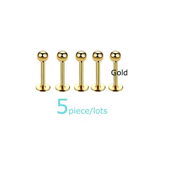 Set 5 khuyên môi thép không gỉ thời trang 16g 8mm
