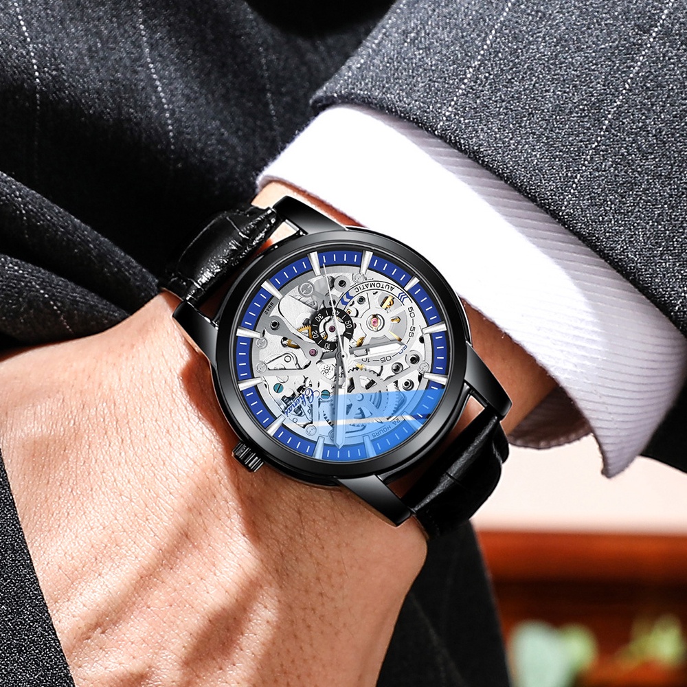 Đồng Hồ Cơ Tự Động Chexi Chống Thấm Nước Dây Da Cho Nam