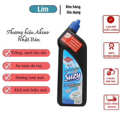 Nước tẩy rửa bồn cầu, nhà tắm Cao Cấp Suzy Nhật Bản 560ml - thành phần Hữu Cơ, không mùi axit