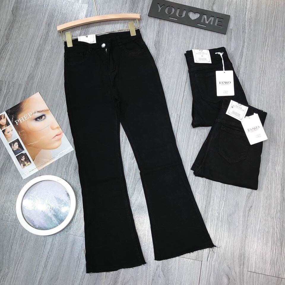Quần Jean Nữ Chất Bò Ống Loe Siêu Co Giãn 4 Chiều Lưng Cao Nâng Mông Sang Chảng - MAY Fashion