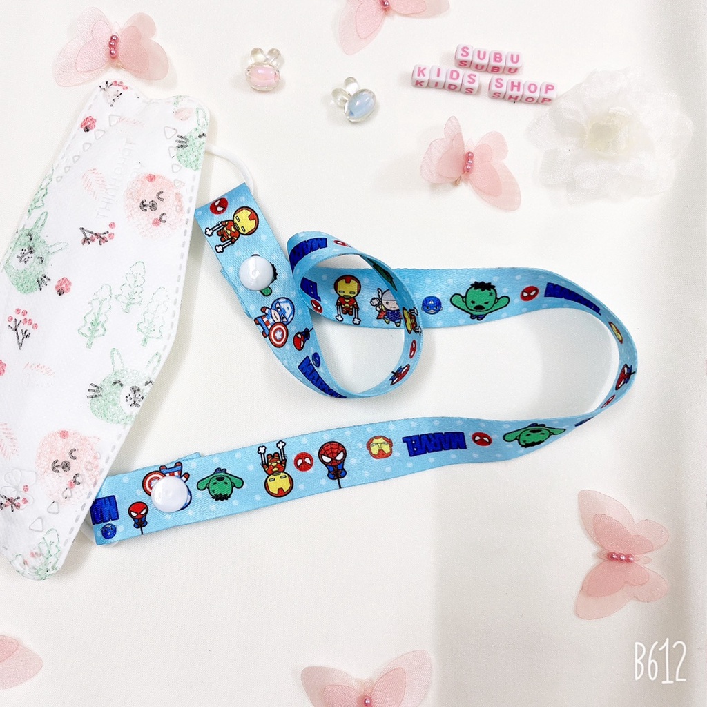 Dây đeo khẩu trang Hàn Quốc chống thất lạc cho bé họa tiết hoạt hình siêu Cute