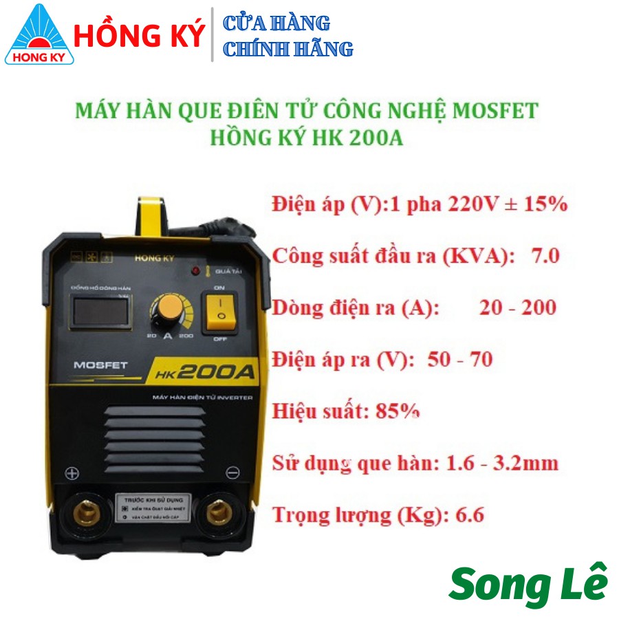 Máy hàn điện tử Hồng Ký HK 200A - Hàn Được Điện Yếu