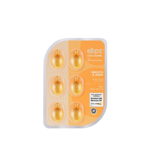 Dầu dương tóc ELLIPS Hair Vitamin Smooth & Shiny - dầu cá Vỉ 6 Viên màu Vàng