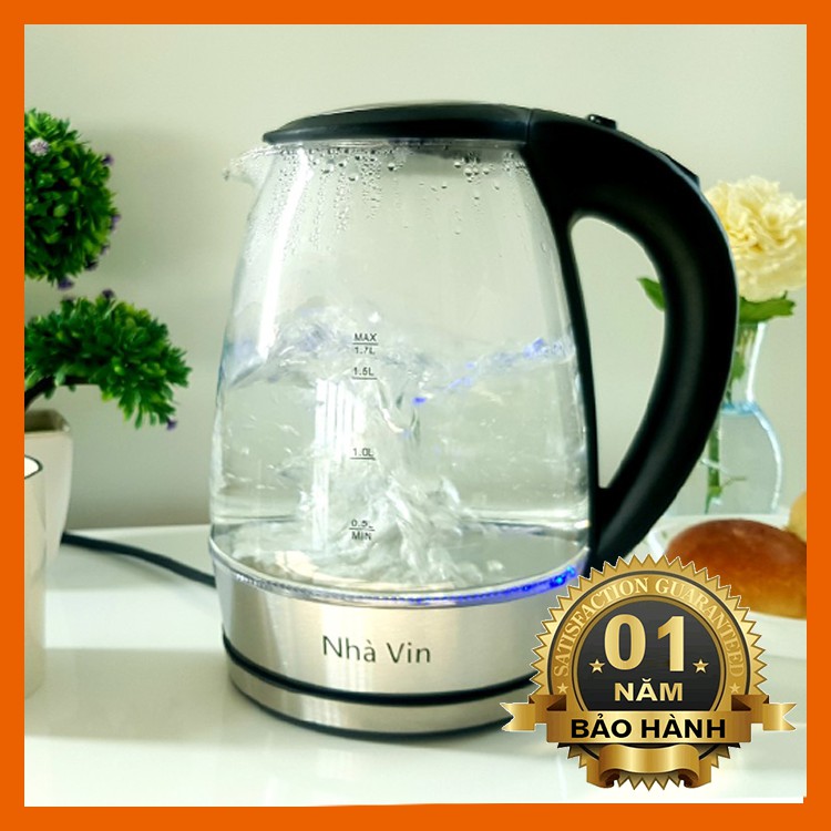 Ấm đun nước, bình đun siêu tốc thủy tinh, Nhà Vin 1.7L