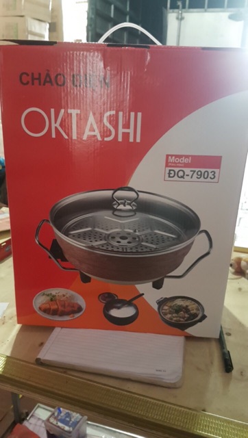 Chảo Lẩu Điện Đa Năng Osaka/Oktashi Nhật Bản Tặng Kèm Xửng Hấp - Đồ Gia Dụng Nấu Được Nhiều Món - Minabo Shop