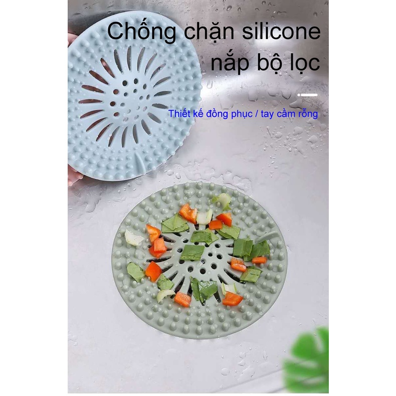 Nắp thoát nước tròn bằng silicon Vỏ Bọc Lọc Rác Bồn Rửa Chén/Phòng Tắm Bằng Silicon Tiện Dụng Miếng silicon chặn rác lọc rác bồn rửa chén bát, cống thoát nước nhà tắm Living C , ngăn ngừa tắc cống hiệu quả Phòng Tắm Tiện Dụng Lưới lọc chặn rác thải bồn