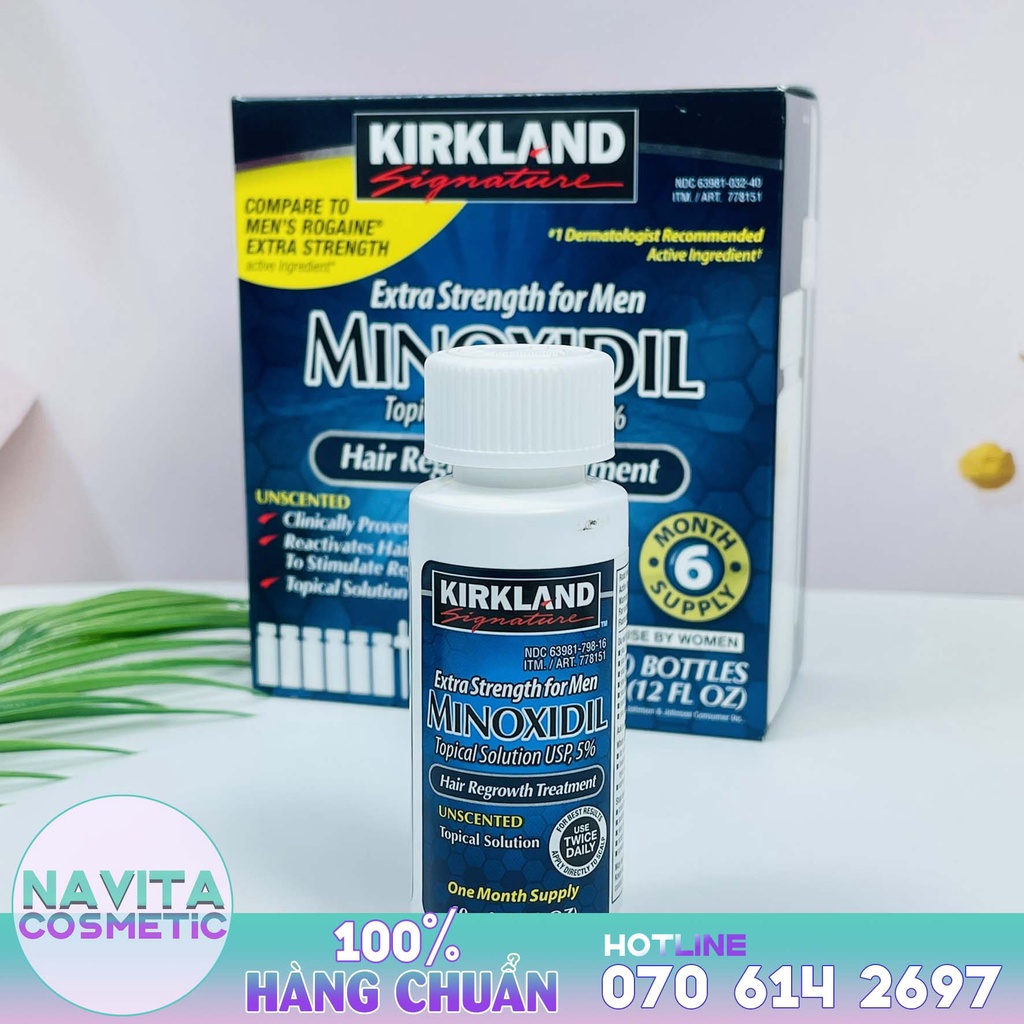Minoxidil 5% Kirkland, Hỗ trợ mọc Tóc, Râu của Mỹ