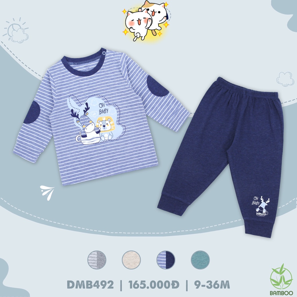 Dokma 2022 - Bộ cài vai dài tay cho bé trai từ 6 tháng đến 3 tuổi