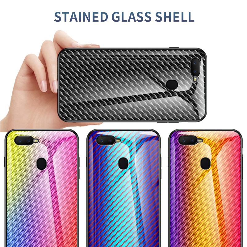 Ốp lưng kính cường lực Motorola Moto G6 Play G5S Plus Colorful Tempered Glass Phone Case Hard Back Cover