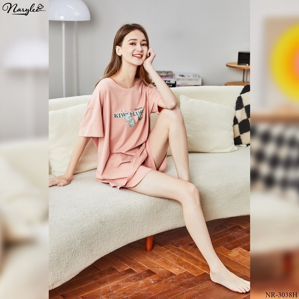 Đồ bộ mặc nhà nữ cao cấp Narylee áo thun ngắn tay quần đùi chất cotton nhập khẩu mềm mịn chống UV kháng khuẩn  Mã NR3038