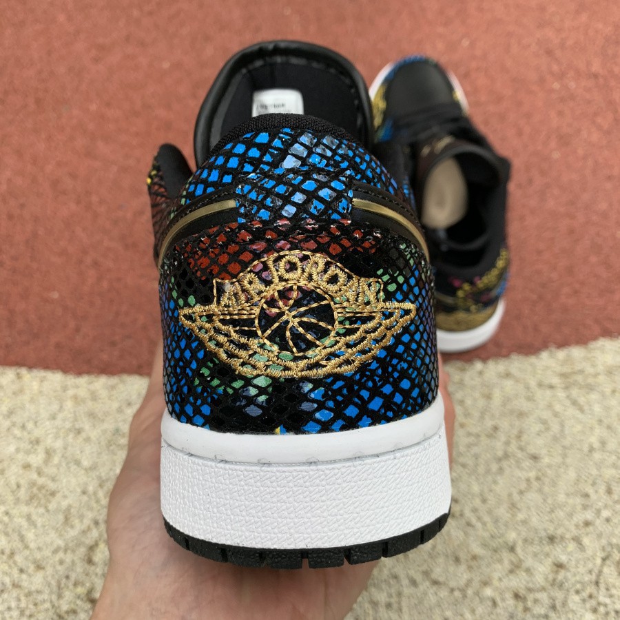 Đôi Air Jordan 1 Low WMNS “BHM” AJ1 Mới 2020 Cánh bay mạ vàng Serpentine CW5580-001