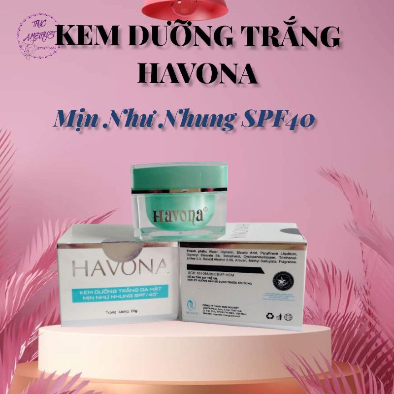 KEM DƯỠNG TRẮNG DA MẶT HAVONA MỀM MỊN NHƯ NHUNG SPF40