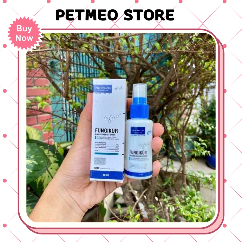 Thuốc trị nấm mèo, chó đặc trị viêm da cho chó mèo, thú cưng FUNGIKUR - PETMEO