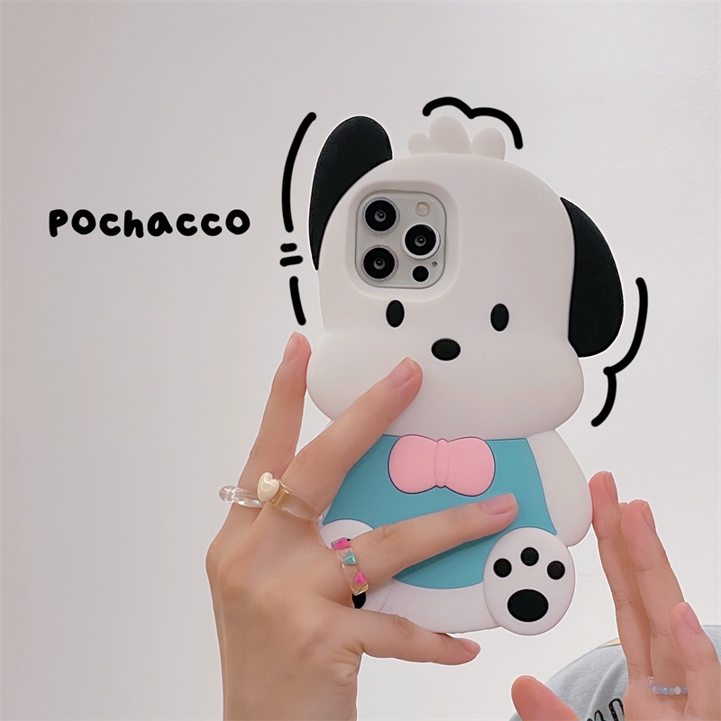 Ốp Điện Thoại Silicon In Hình Chú Chó Ba Chiều Cho iPhone XS Max 11ProMax 12ProMax 13ProMax