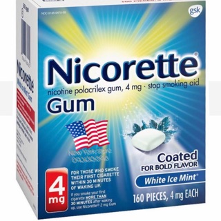 (Có bill USA) Kẹo gum Nicorette 100 viên 4mg date 2023