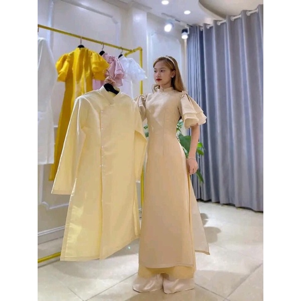 Áo Dài Cách Tân Tơ Sống Siêu Đẹp