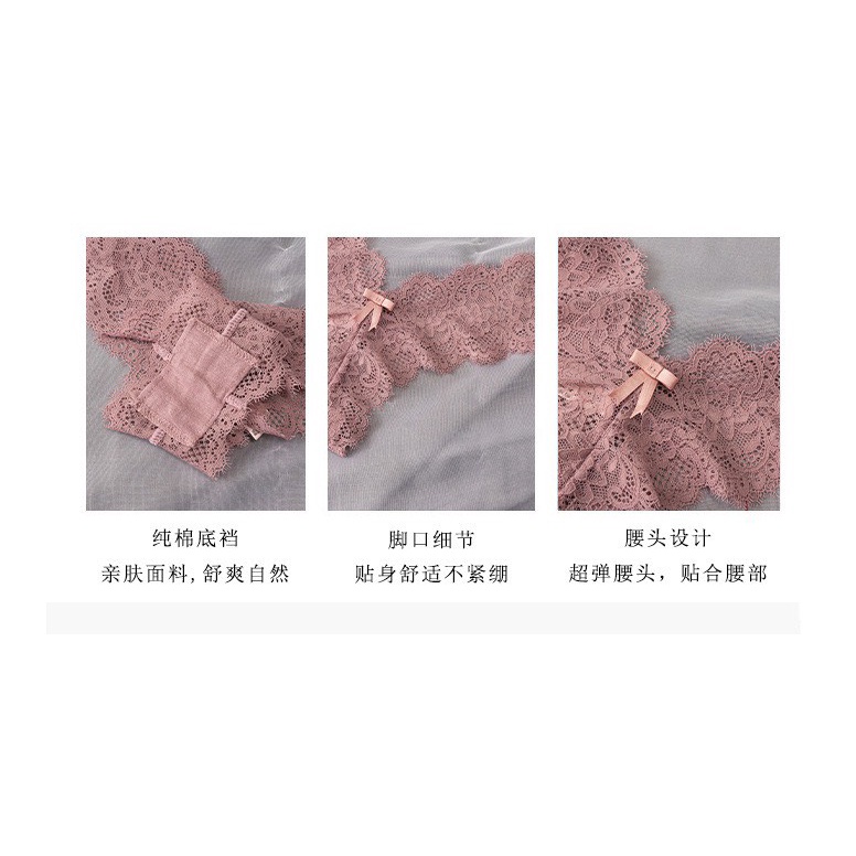 Quần Lót Nữ Ren Đẹp lọt khe chữ V đính nơ nhỏ họa tiết điệu đà quyến rũ mẫu A55