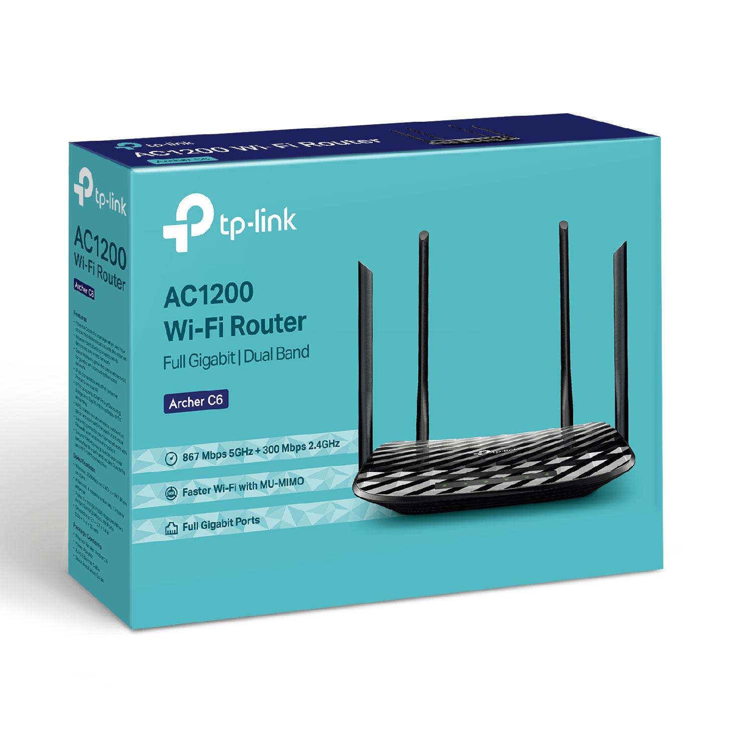 TP-Link Bộ phát wifi (Cuc phat wifi) Chuẩn AC 1200Mbps Archer C6 - Hãng phân phối chính thức