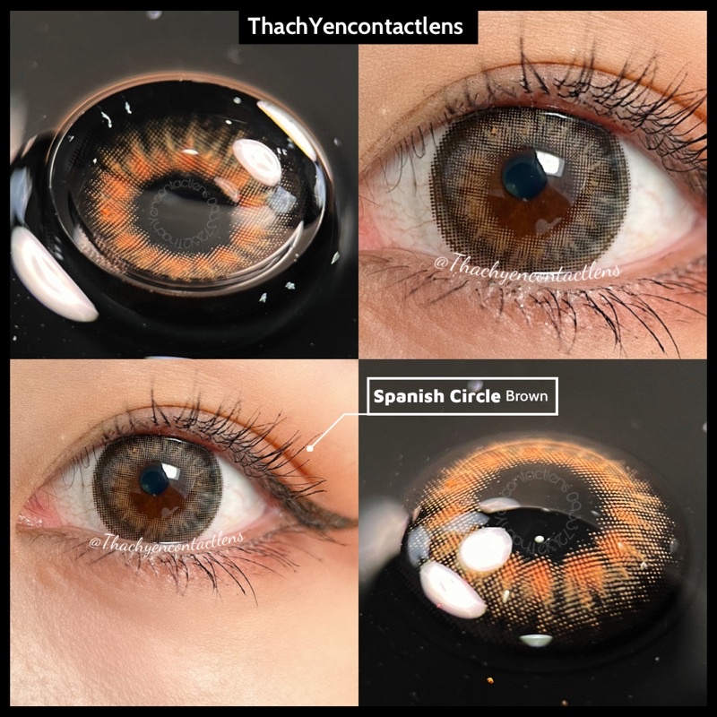 Lens Mắt Spanish Circle Nâu Tự Nhiên giãn vừa - 0-10 độ kính áp tròng