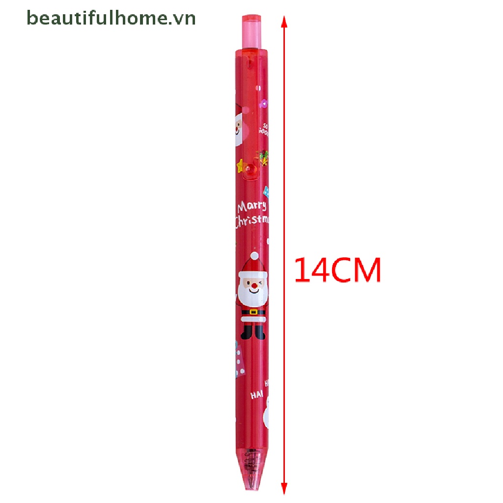1 / 6 Bút Mực Đen Ngòi 0.5mm Họa Tiết Giáng Sinh Dễ Thương