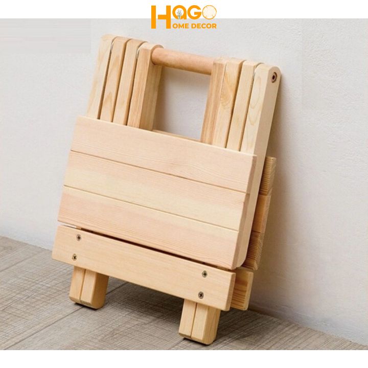 Ghế gỗ mini gấp gọn chất liệu gỗ thông cao cấp sử dụng đi picnic, dã ngoại, du lịch, cafe tiện lợi