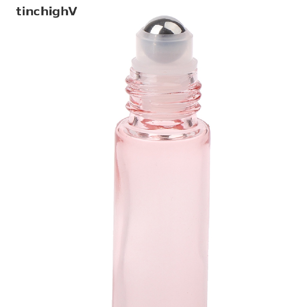 [Hàng mới về] Lọ thủy tinh rỗng đựng nước hoa dạng lăn màu hồng dung tích 10ml