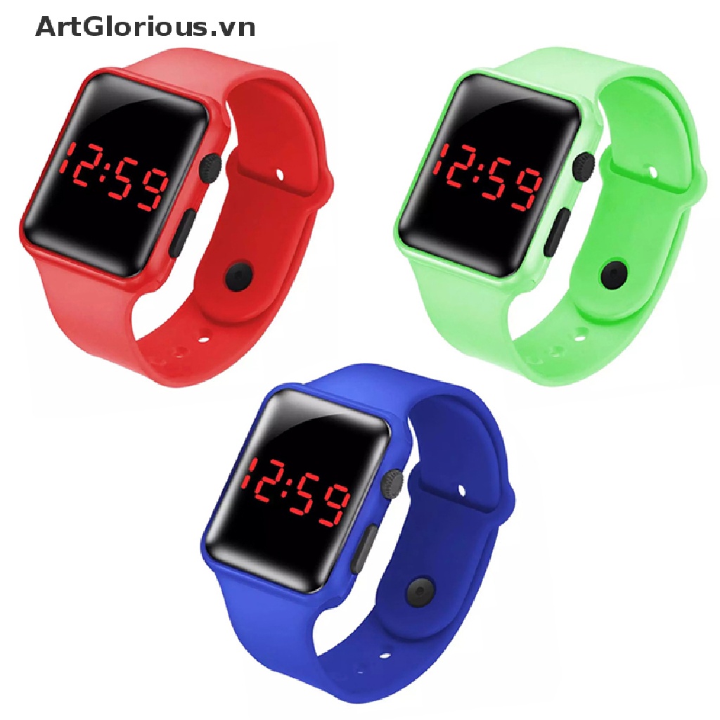 Đồng Hồ Kỹ Thuật Số Bằng Silicone Chống Nước Có Đèn LED Cho Trẻ Em