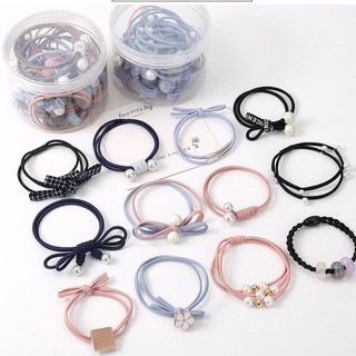 Hộp 12 sợi thun cột tóc Kiểu Hàn Quốc