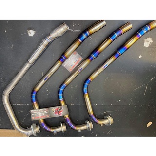 ( Ptitanium ) Cổ bô titan dành cho Satria dài, mối hàn vảy cá. Sản phẩm hàn tem Ptitanium trên cổ bô.
