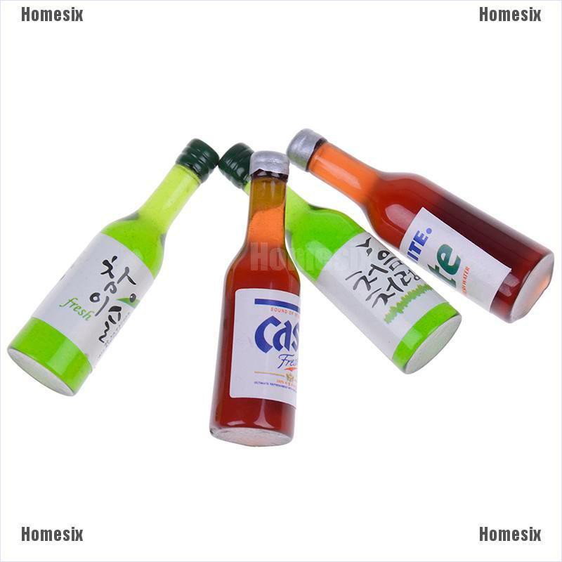 [HoMSI] 4Pcs 1:12 Dollhouse mini wine bottles miniature drinking doll house decor SUU