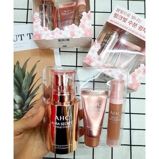 Set Kem Dưỡng Nâng Tone AHC Aura Secrer Dưỡng Da Trắng Hồng, Căng Bóng