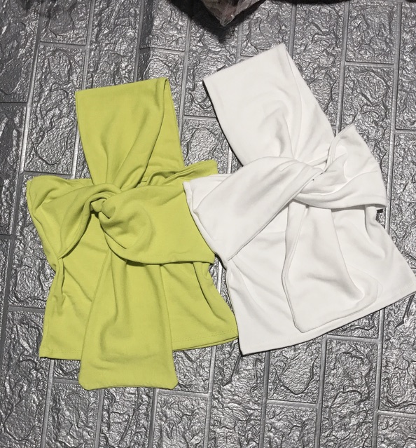 Ao thun borip kiểu phối nơ vai (FreeShip Extra)