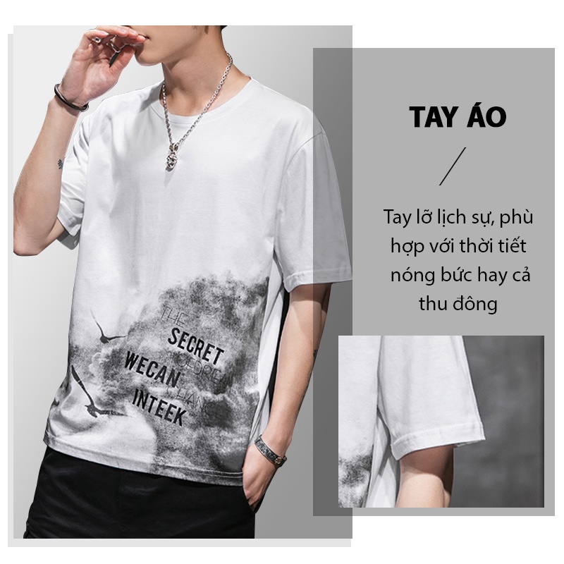 Áo thun nam 💖FREESHIP💖 Áo tay lỡ nam mã TT56.0-E Áo nam form rộng thể thao cộc tay đẹp hè thu dáng ngắn tay