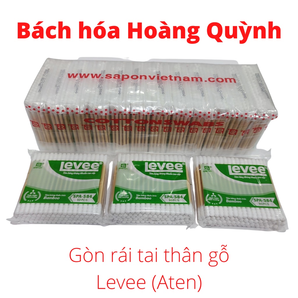 Combo 3 gói tăm bông thân gỗ Aten (Levee).