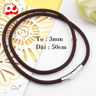 [Mã FATP17 giảm 50K đơn 200K] Dây chuyền dù thái thời trang soyong kích cỡ 3mm màu nâu đen thép không gỉ PTDCNA184