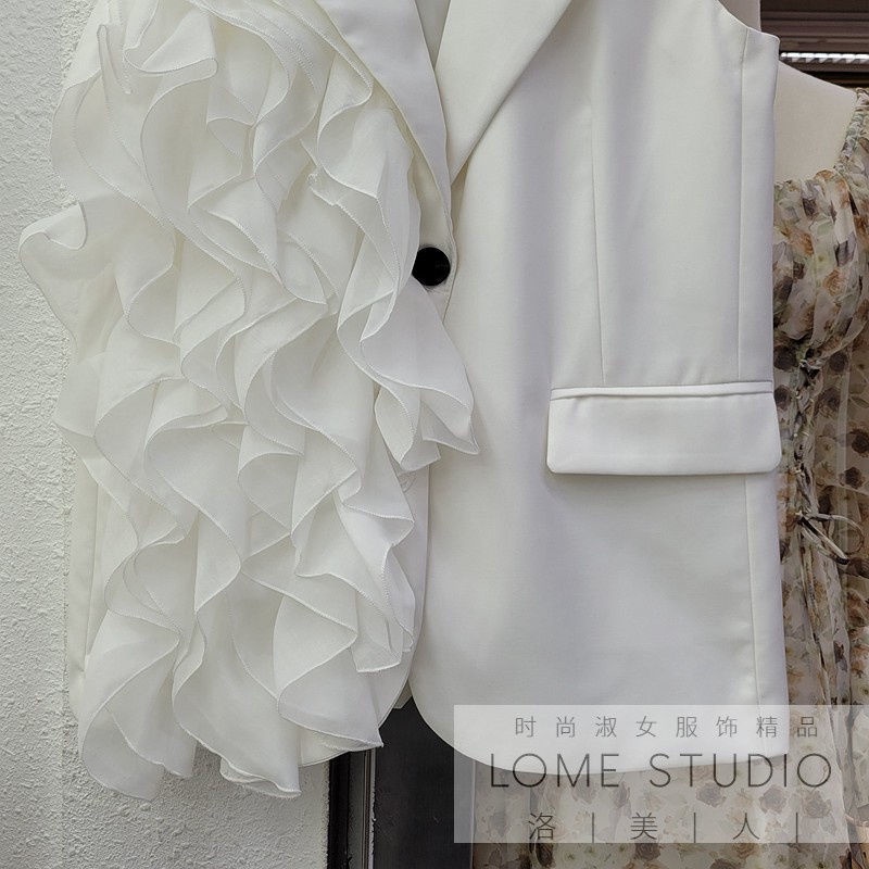 Áo Khoác Không Tay Dáng Rộng Viền Ren Nhún Bèo Thời Trang Mùa Xuân Hàng Mới 2022 Dành Cho Bạn Nữ | BigBuy360 - bigbuy360.vn