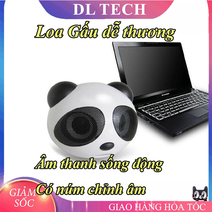 Loa nghe nhạc đầu gấu mini,Loa máy tính để bàn xinh xắn âm thanh chuẩn strereo A6 DL TECH