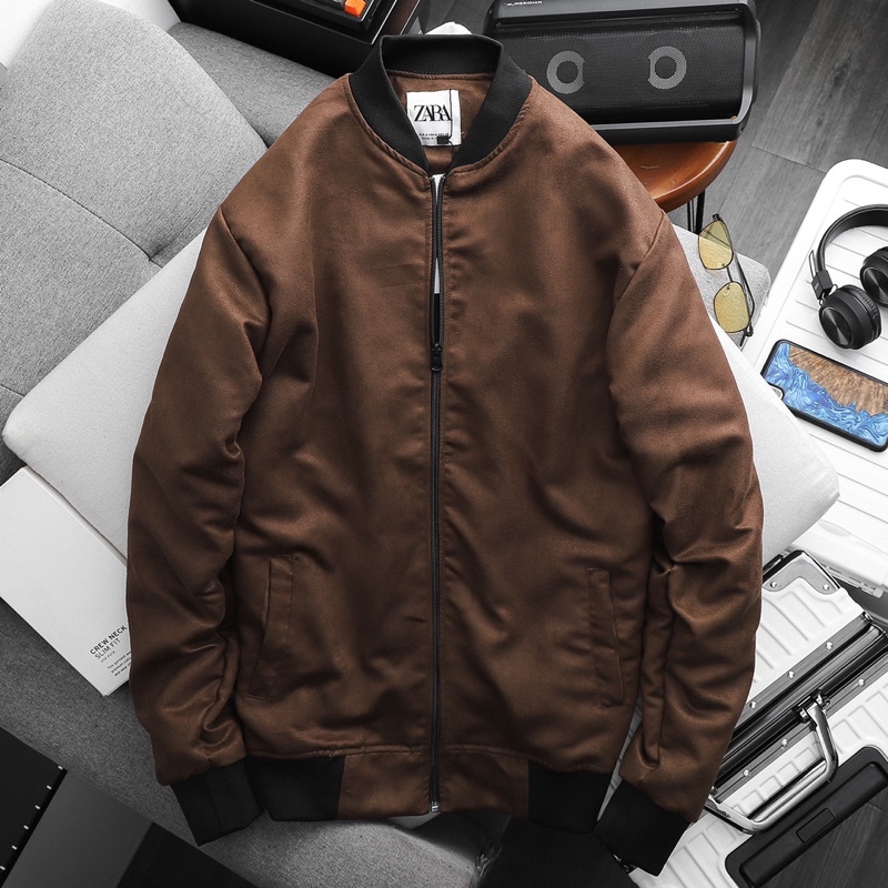 Áo khoác Bomber da lộn ZR VNXK