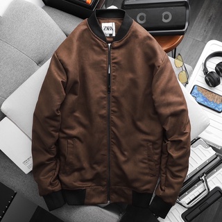 Áo khoác bomber da lộn zr vnxk