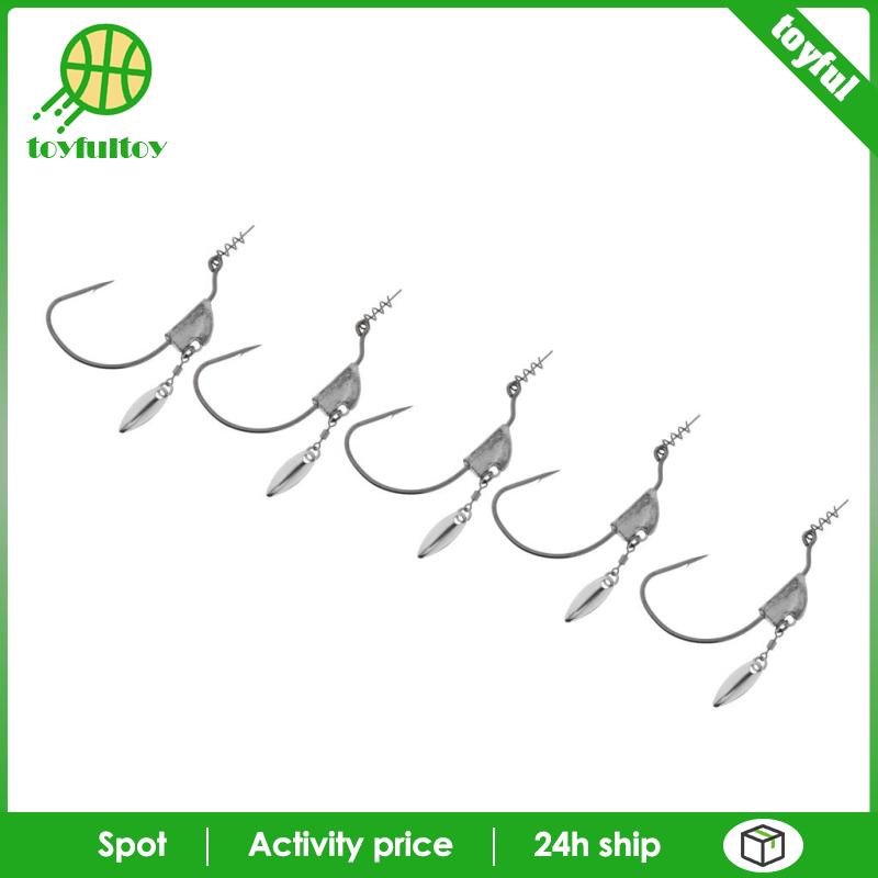 Set 5 Móc Câu Cá 5g Hình Giun Kèm Con Quay Chuyên Dụng