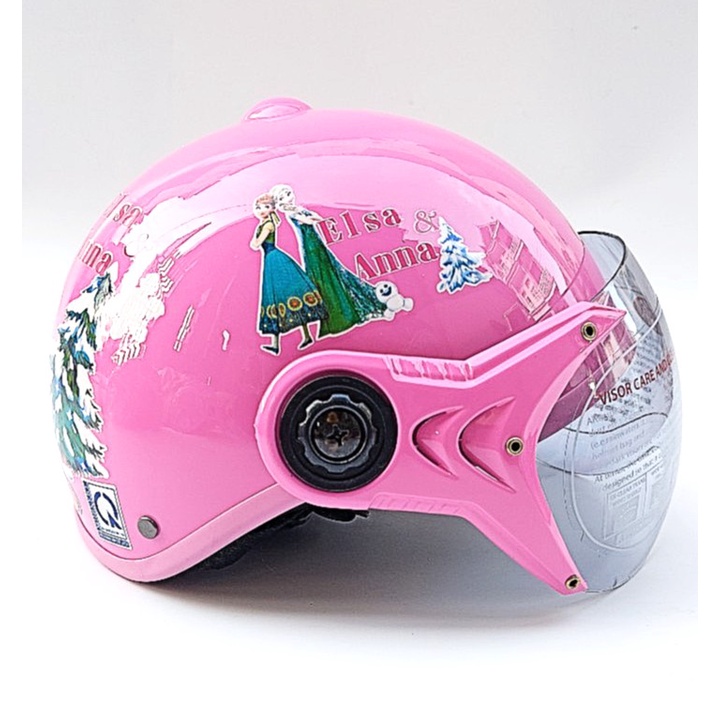 Mũ Bảo Hiểm Trẻ Em Có Kính Nửa Đầu - Dành Cho Bé Tư 4-10 Tuổi - Ata - Bảo Hành 12 Tháng